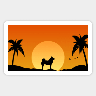 Lilly the Shiba Inu Sunset Silhouette Sticker